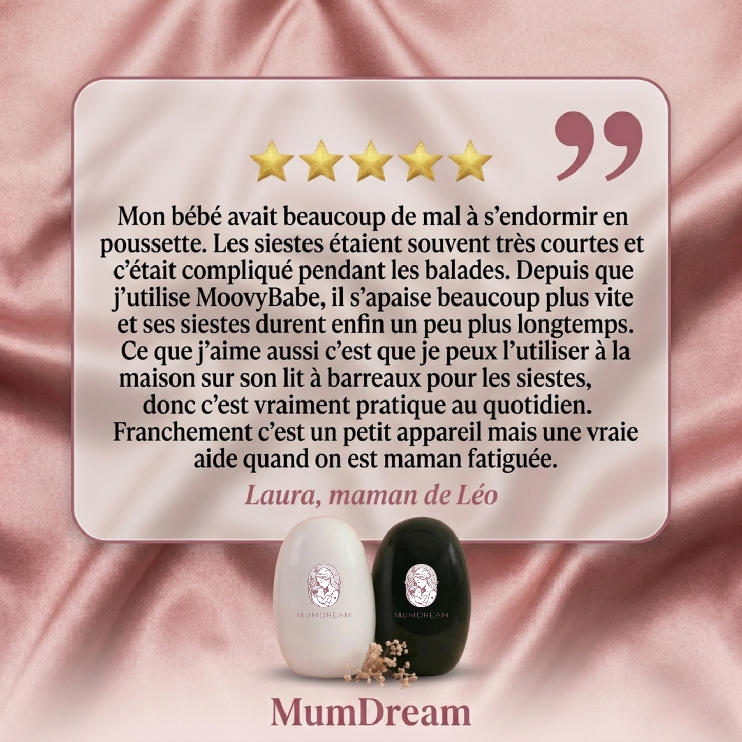 Moovybabe le berceur automatique qui aide ton bébé à s'apaiser à dormir plus facilement partout avec toi