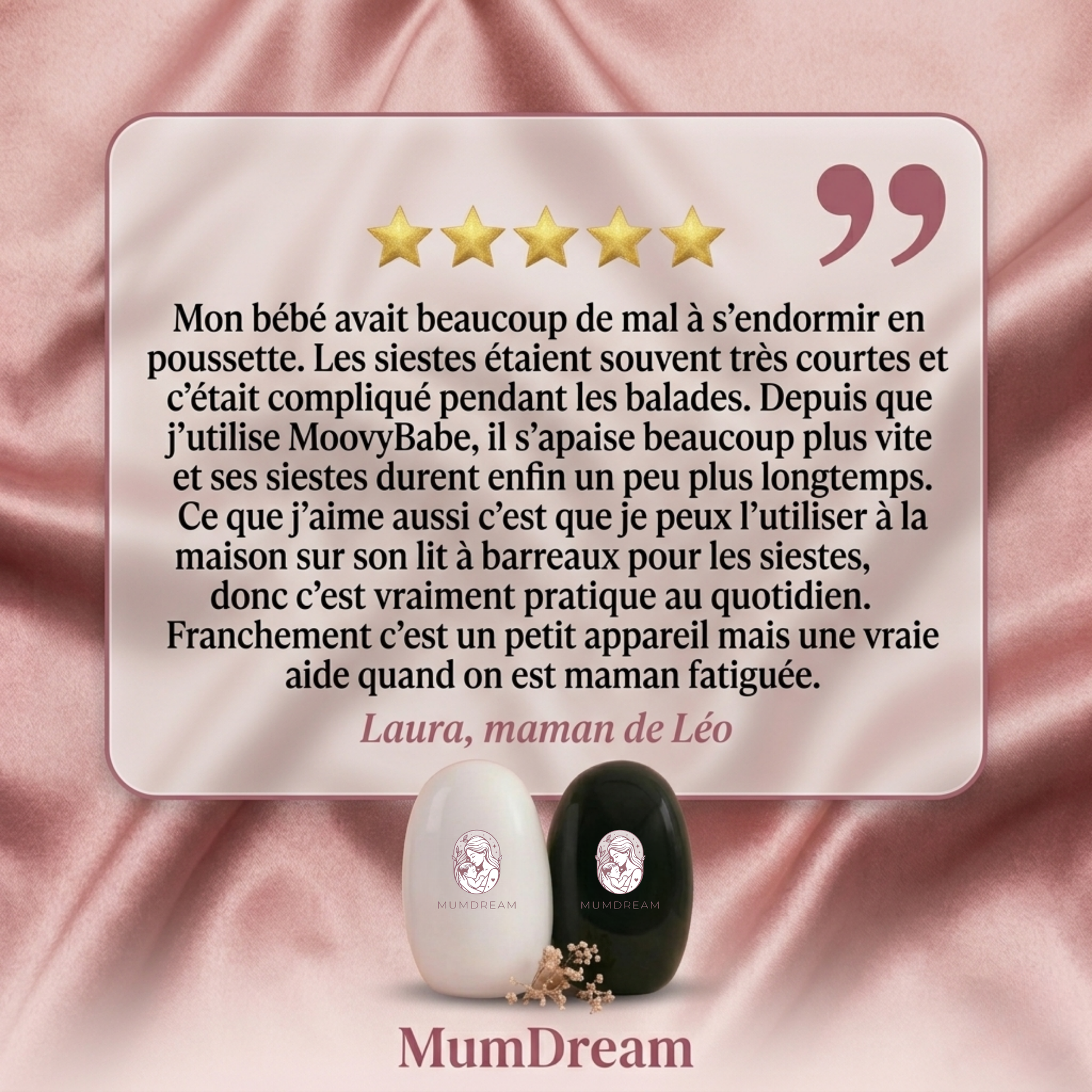 Moovybabe le berceur automatique qui aide ton bébé à s'apaiser à dormir plus facilement partout avec toi